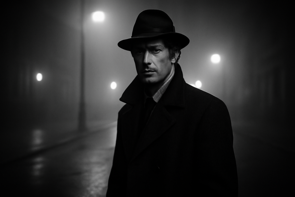 Cillian Murphy dalam adegan film dengan latar jalan berkabut